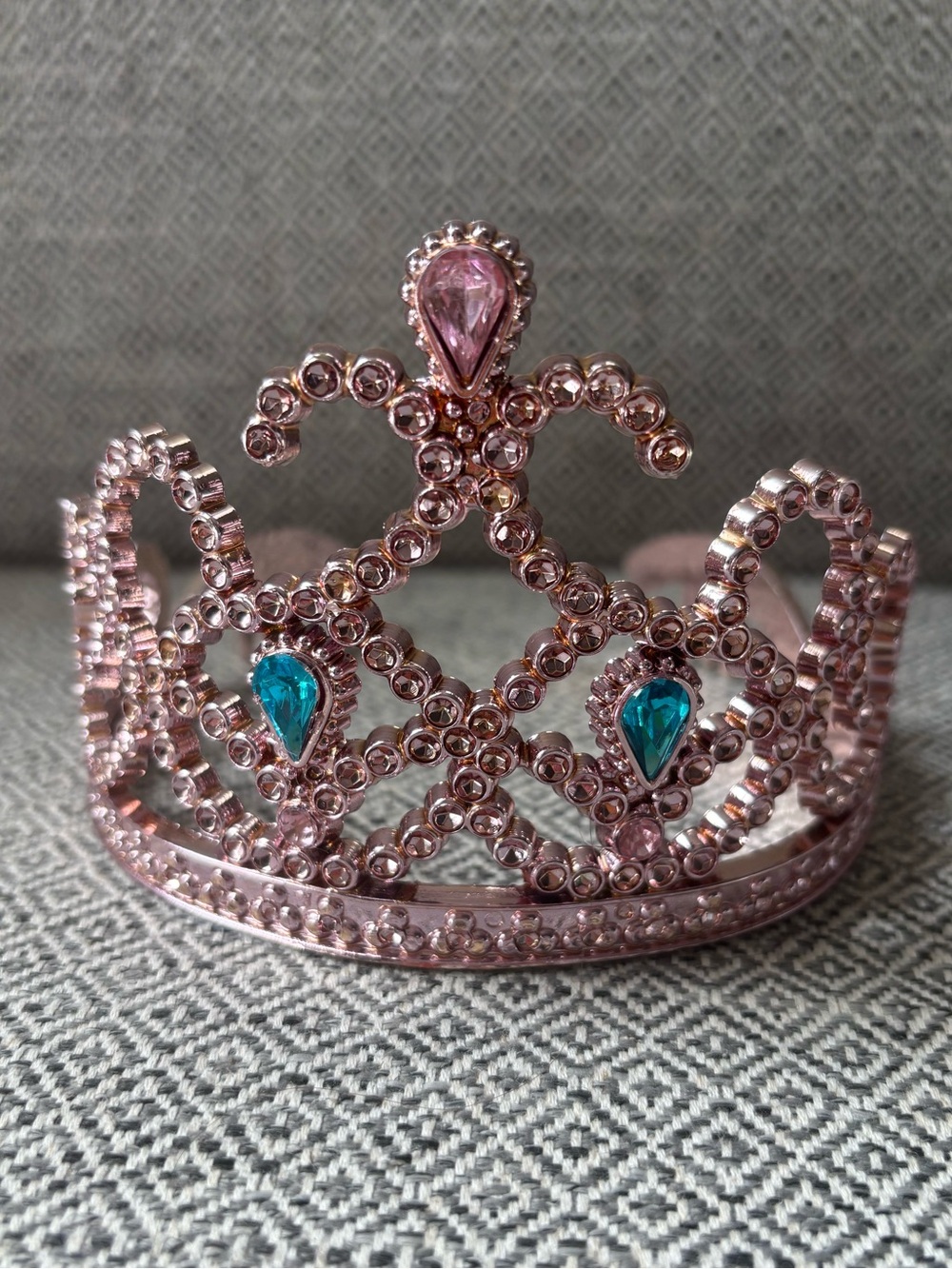 Pink Princess Costume Crown with Blue Stones – Dress-Up